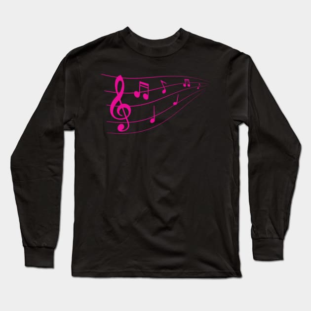 Music Notes Long Sleeve T-Shirt by Mi Bonita Designs